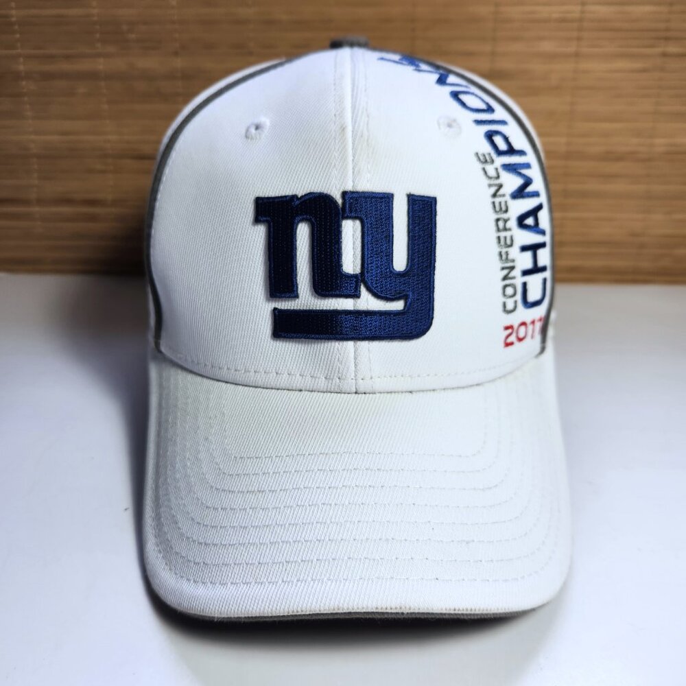 NY Giants Hat Super Bowl XLVI 2011 NFC Champions Reebok White Blue Snapback